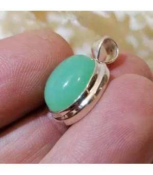 Pendentif argent bijoux modernes pierre naturelle de chrysoprase