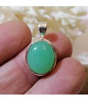 Pendentif argent bijoux modernes pierre naturelle de chrysoprase