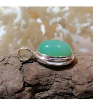 Pendentif argent bijoux modernes pierre naturelle de chrysoprase