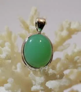 Pendentif argent bijoux modernes pierre naturelle de chrysoprase