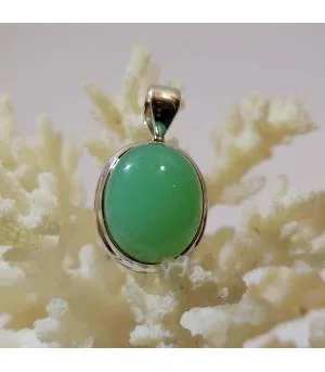 Pendentif argent bijoux modernes pierre naturelle de chrysoprase