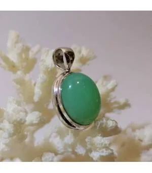Pendentif argent bijoux modernes pierre naturelle de chrysoprase