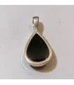 Pendentif argent pierre d'onyx noire