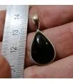 Pendentif argent pierre d'onyx noire