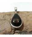 Pendentif argent pierre d'onyx noire