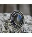 Bague Vyanjana – Argent 925 & Labradorite naturelle