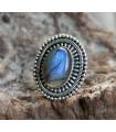 Bague Vyanjana – Argent 925 & Labradorite naturelle