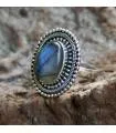 Bague Vyanjana – Argent 925 & Labradorite naturelle