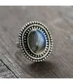 Bague Vyanjana – Argent 925 & Labradorite naturelle