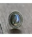 Bague Vyanjana – Argent 925 & Labradorite naturelle
