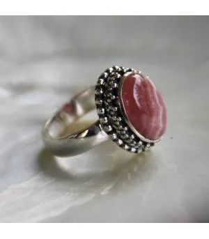 Bagues en argent pierre naturelle rhodochrosite