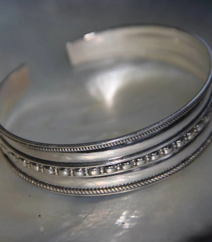 Bracelet ethnique en argent bijoux homme femme Shantilight