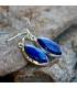 Boucles d'oreilles en argent chic et moderne pierres de lapis lazuli