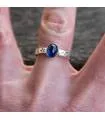 Bague argent solitaire pierre naturelle de cyanite.