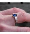 Bague argent solitaire pierre naturelle de cyanite.