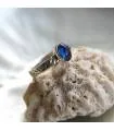Bague argent solitaire pierre naturelle de cyanite.