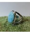 Bague moderne en argent et pierre naturelle de larimar