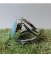 Bague moderne en argent et pierre naturelle de larimar