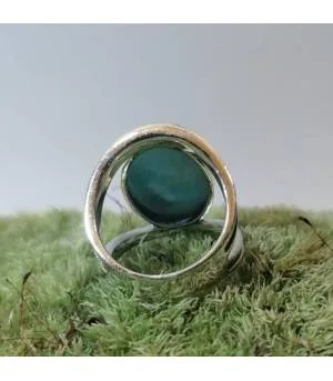 Bague moderne en argent et pierre naturelle de larimar