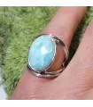 Bague moderne en argent et pierre naturelle de larimar