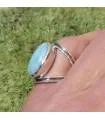Bague moderne en argent et pierre naturelle de larimar