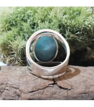 Bague moderne en argent et pierre naturelle de larimar