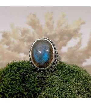 Bague Tejasvi – Argent 925 & Labradorite naturelle