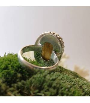 Bague Tejasvi – Argent 925 & Labradorite naturelle