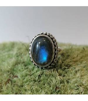 Bague Tejasvi – Argent 925 & Labradorite naturelle