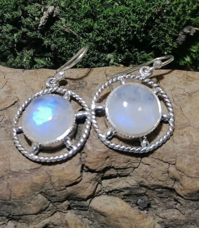 Boucles d’oreilles Soma Veda – Argent 925 & Pierre de Lune