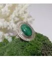 Bague soleil en argent bijoux ethnique pierre naturelle malachite