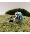 Bague ethnique moderne en argent et pierre de larimar