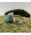 Bague ethnique moderne en argent et pierre de larimar