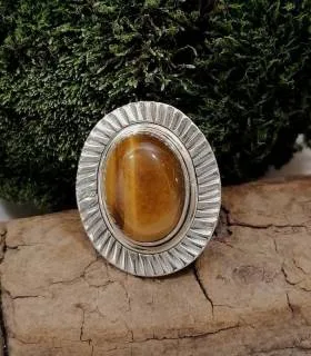 Bague sunshine argent bijoux ethnique oeil de tigre