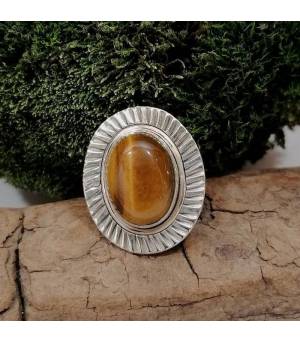 Bague sunshine argent bijoux ethnique oeil de tigre