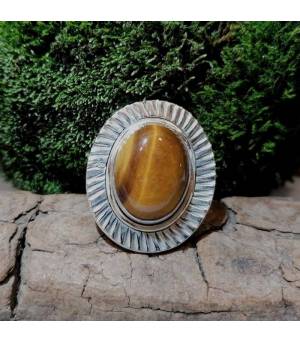 Bague sunshine argent bijoux ethnique oeil de tigre