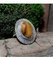 Bague sunshine argent bijoux ethnique oeil de tigre