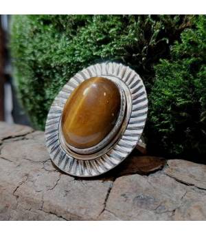 Bague sunshine argent bijoux ethnique oeil de tigre