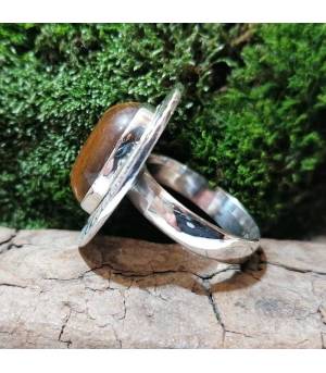 Bague sunshine argent bijoux ethnique oeil de tigre