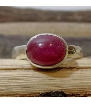 Bagues argent rubis pierre naturelle