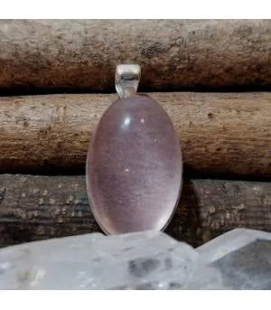 Pendentif argent pierre naturelle quartz rose