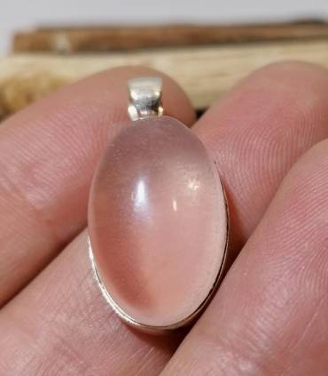 Pendentif argent pierre naturelle quartz rose Shantilight