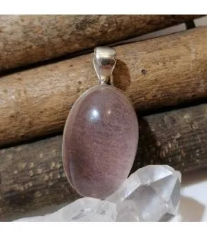Pendentif argent pierre naturelle quartz rose