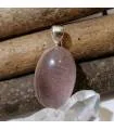 Pendentif argent pierre naturelle quartz rose