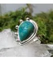 Bague ethnique en argent et pierre naturelle de turquoise