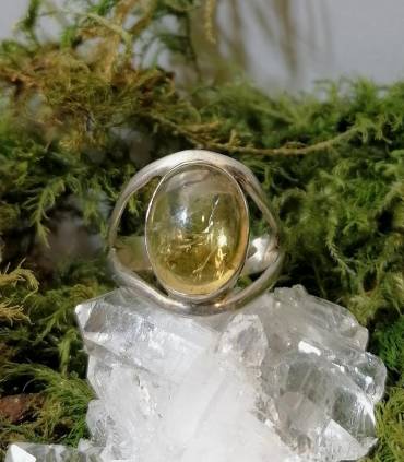 Bague en argent "third eye" pierre de citrine