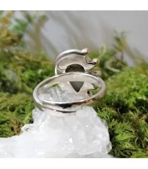 Bague argent inspiration tribale agate dendritique