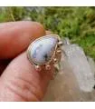 Bague argent inspiration tribale agate dendritique