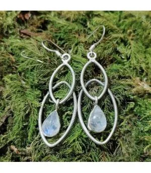 Boucles d’oreilles Vasanta-Shira – Argent 925 & Pierre de Lune