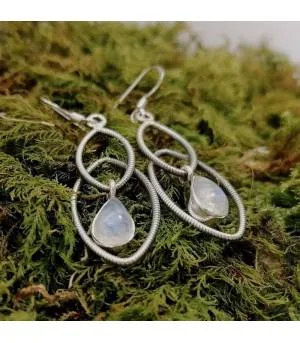 Boucles d’oreilles Vasanta-Shira – Argent 925 & Pierre de Lune